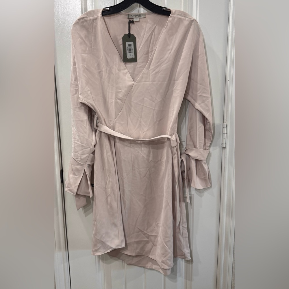 ALLSAINTS Sia Dress in Pale Pink - Picture 8 of 11
